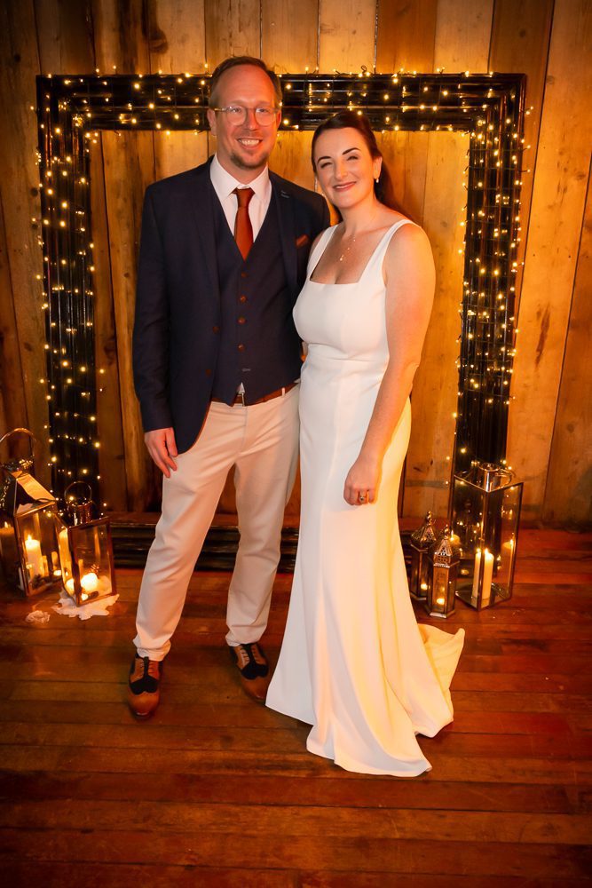 Couple Portrait Lit Frame Backdrop Wedding Celebration - Leon Britton Photography